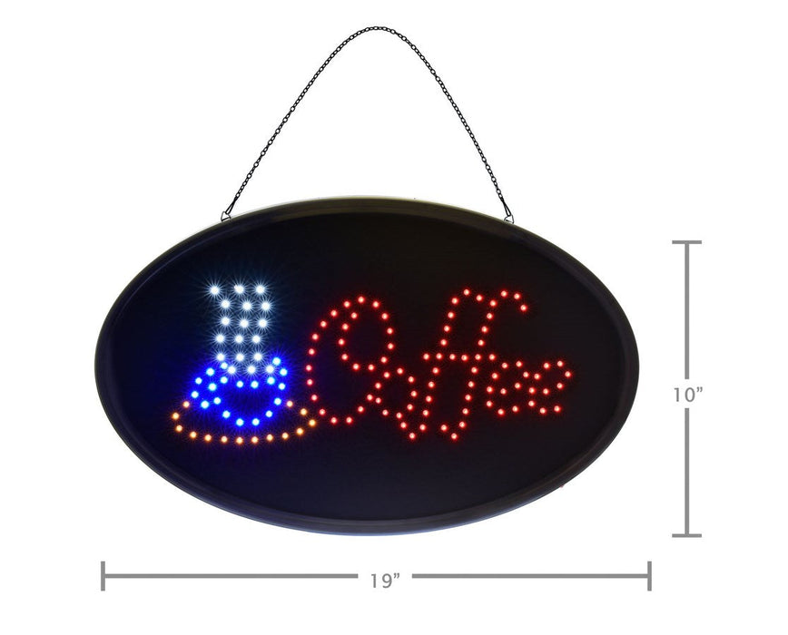 Coffee Oval LED Hanging Sign