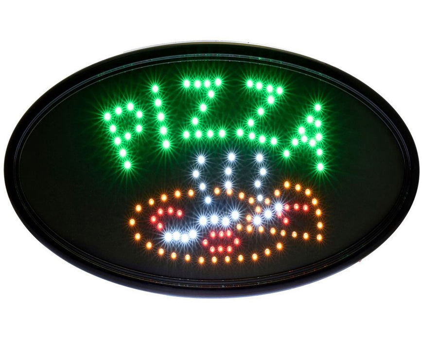 LED Pizza Sign, Oval, 23 x 14