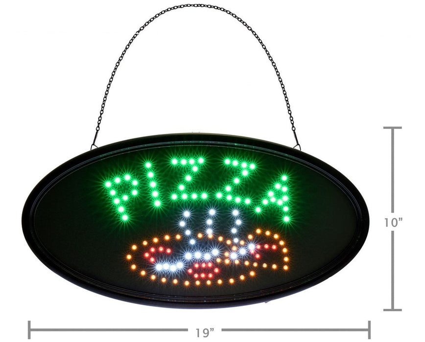 Pizza Oval LED Hanging Sign