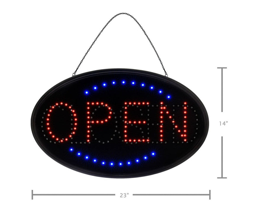 Open / Closed Oval LED Hanging Sign