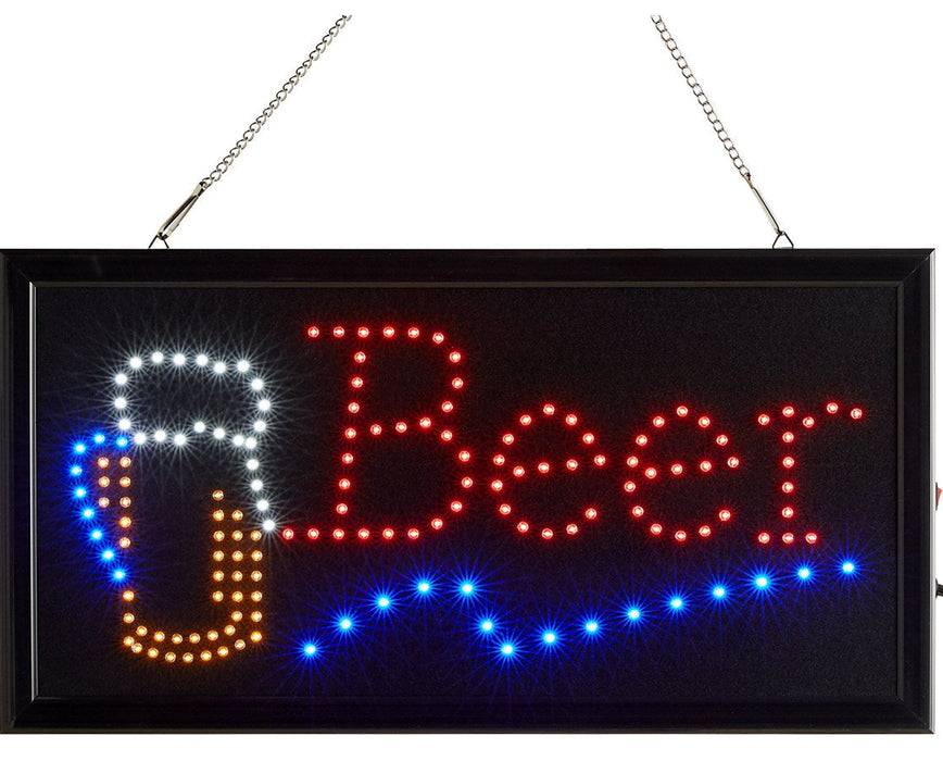 19" x 10" LED Rectangular Beer Sign with Two Display Modes