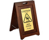 2-Sided Brass Plated Wet Floor Sign