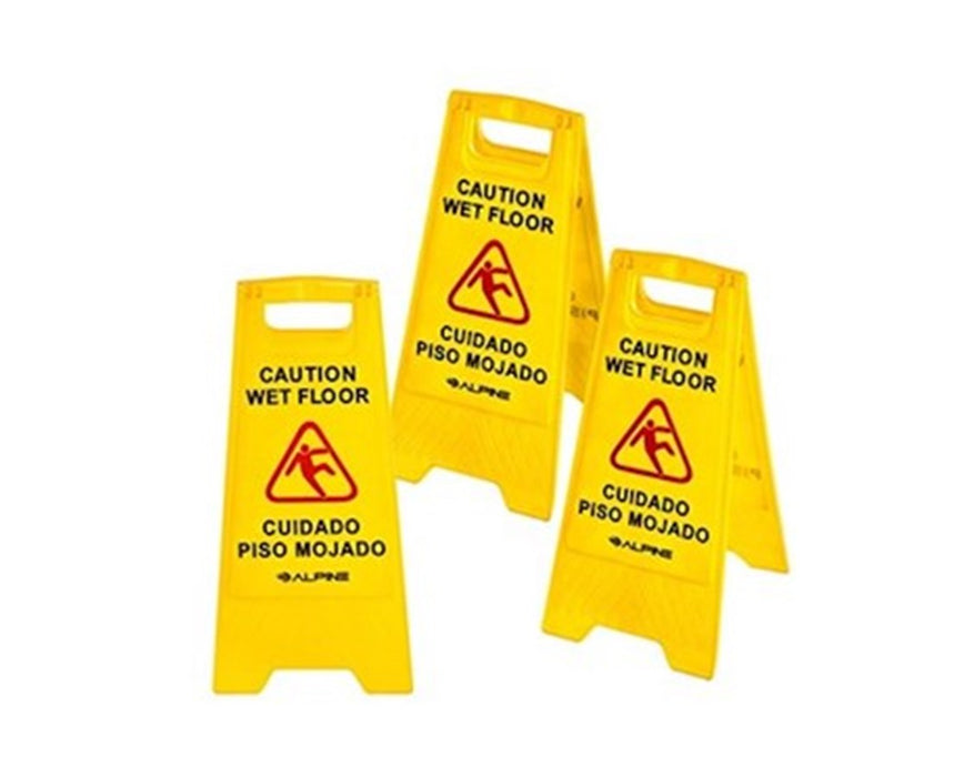 Caution Wet Floor Sign - Yellow - 3 ea