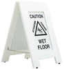 Wooden Wet Floor Sign - White