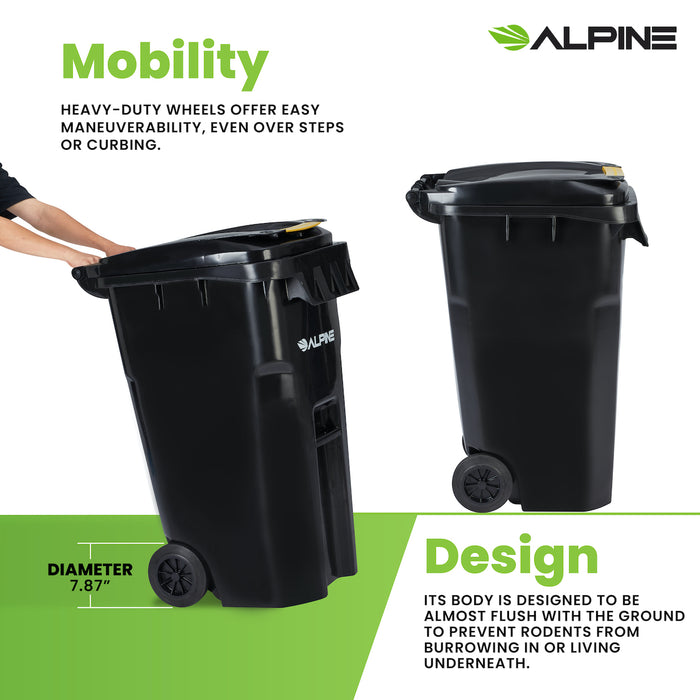 64-Gallon Square Trash Can w/ Wheels