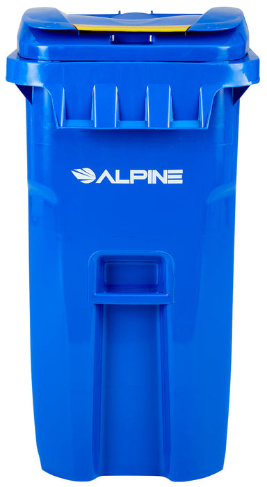 64-Gallon Square Trash Can w/ Wheels [Blue]