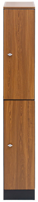 2 Door Tier Locker. Single Column - Oak