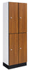 2 Door Tier Locker. Double Column - Oak