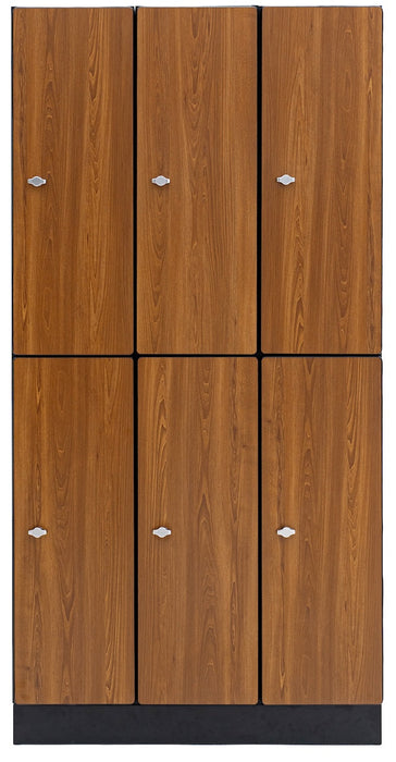 2 Door Tier Locker. Triple Column - Oak