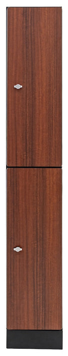 2 Door Tier Locker. Single Column - Walnut