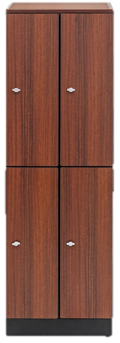 2 Door Tier Locker. Double Column - Walnut