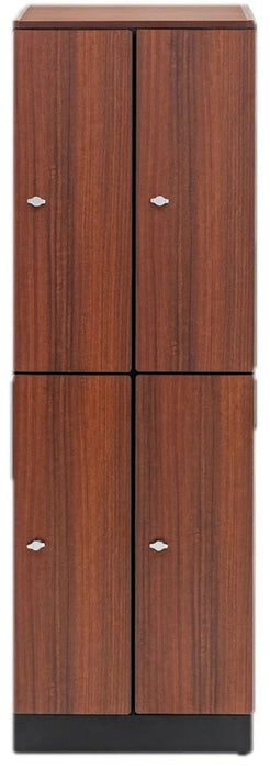 2 Door Tier Locker. Double Column. Walnut
