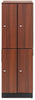 2 Door Tier Locker. Double Column. Walnut
