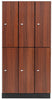 2 Door Tier Locker. Triple Column - Walnut