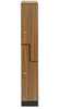 2 Door Z Style Locker. Single Column. Oak