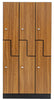 2 Door Z Style Locker. Triple Column - Oak