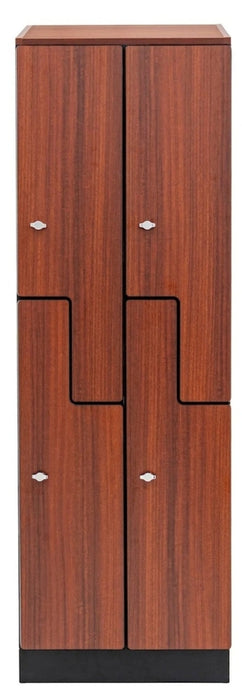 2 Door Z Style Locker. Double Column. Walnut