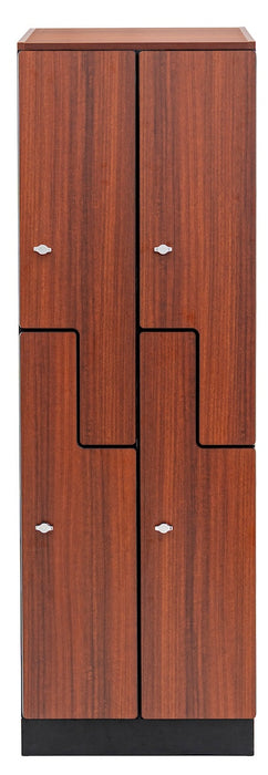2 Door Z Style Locker. Double Column - Walnut