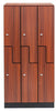 2 Door Z Style Locker. Triple Column - Walnut