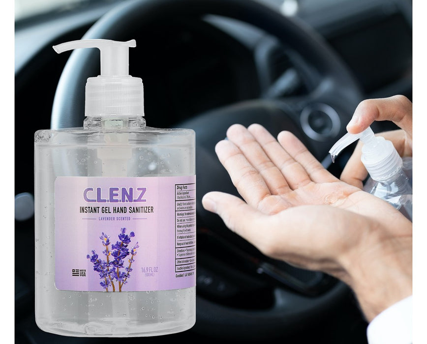 CLENZ Instant GEL Hand Sanitizer with Pump, 16.9 Fl Oz (6/Case)