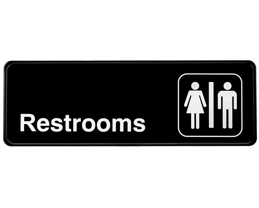 Unisex Restrooms Sign, 3x9