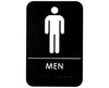 Mens Braile Restroom Sign, Black/White, ADA Compliant, 6x9