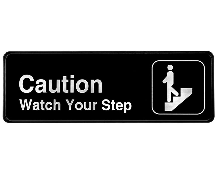 Caution. Watch your Step Sign. 3x9