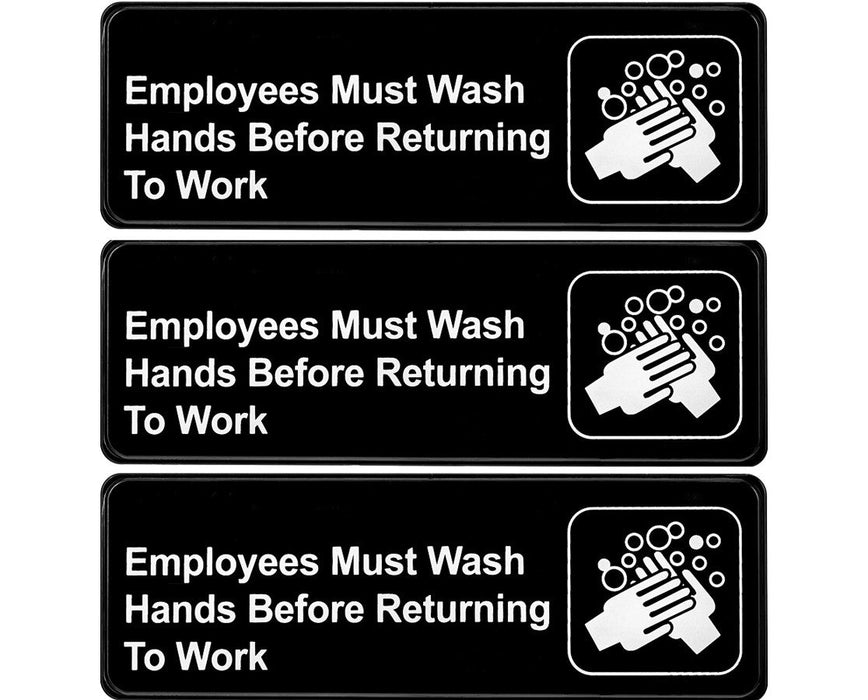 Employees-Must-Wash-Hands-Before-Returning-to-Work Sign (3/bx)