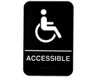 ADA Handicap Accessible Sign w/ Braille, Black/White, 6x9