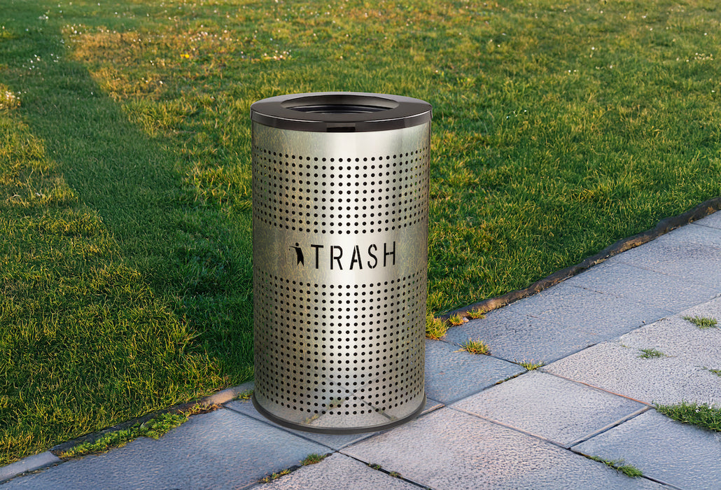 26-Gallon Stainless Steel Trash Can, Perforated