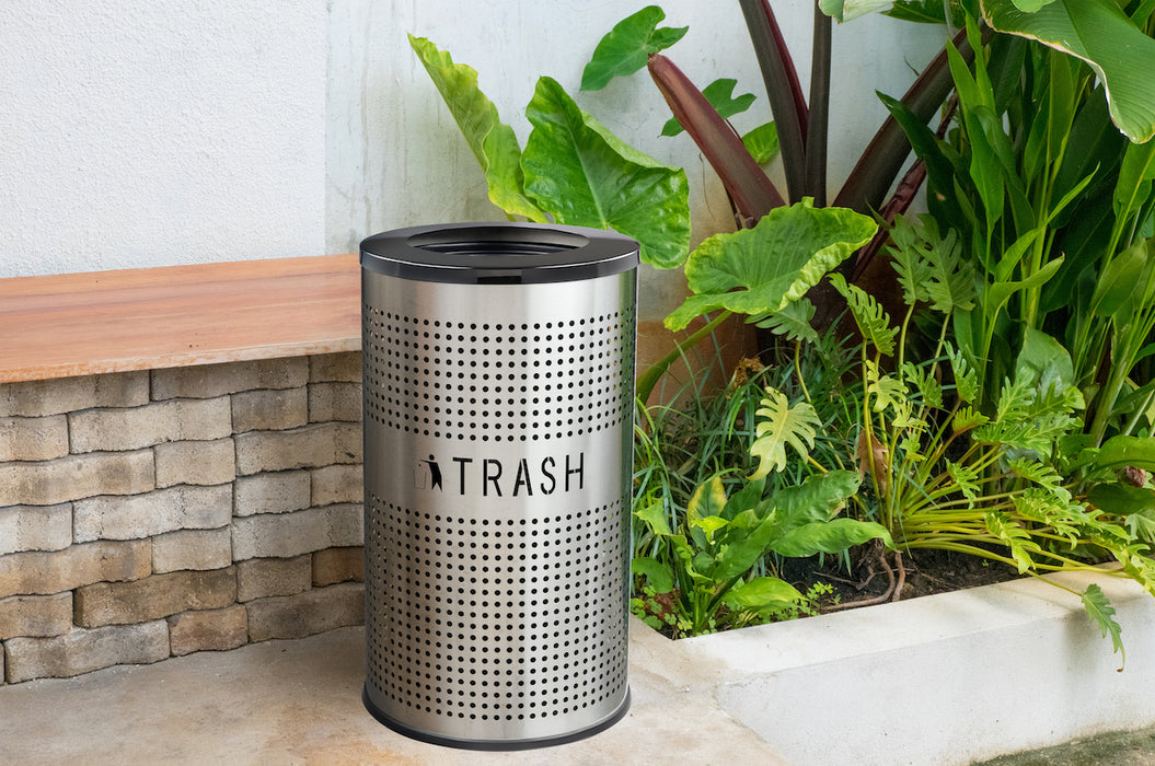 26-Gallon Stainless Steel Trash Can, Perforated