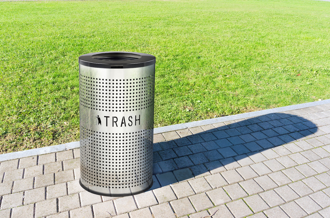 26-Gallon Stainless Steel Trash Can, Perforated