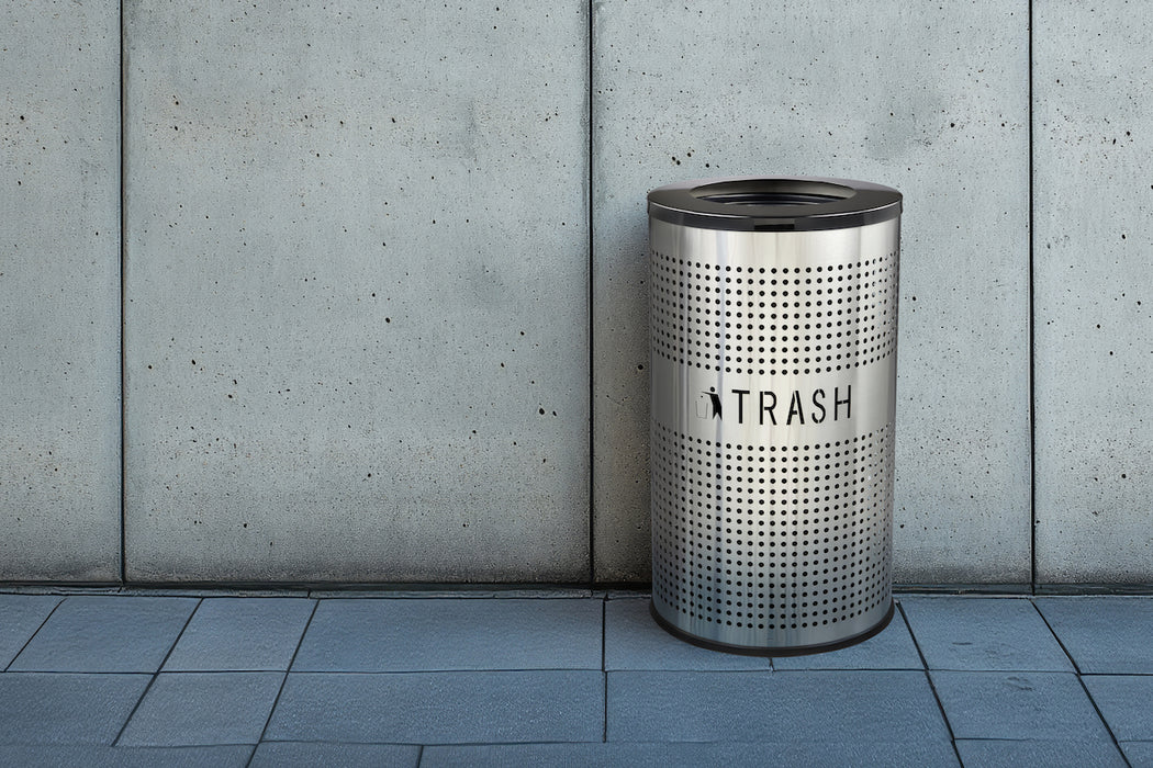 26-Gallon Stainless Steel Trash Can, Perforated