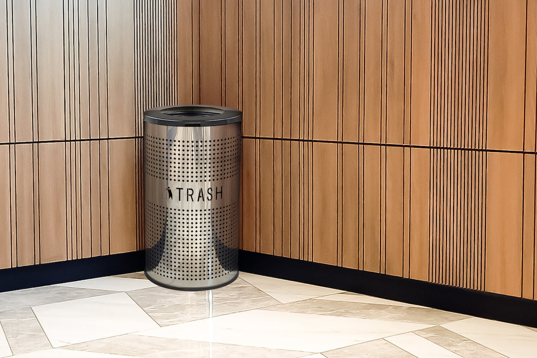 26-Gallon Stainless Steel Trash Can, Perforated
