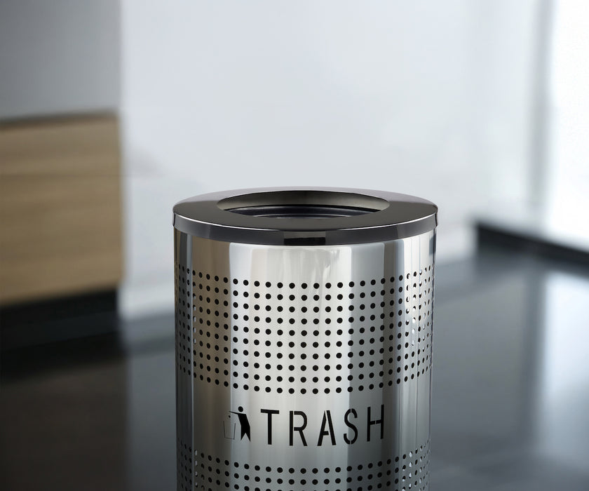 26-Gallon Stainless Steel Trash Can, Perforated