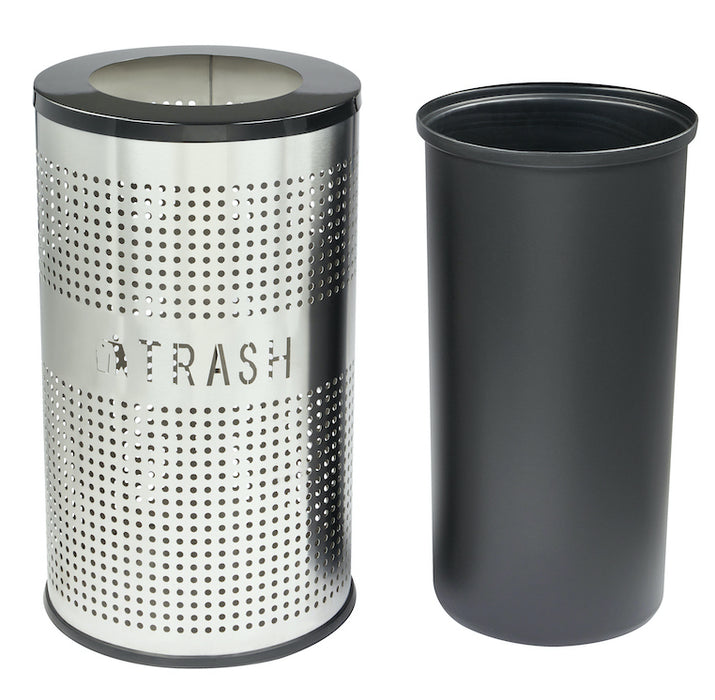 26-Gallon Stainless Steel Trash Can, Perforated