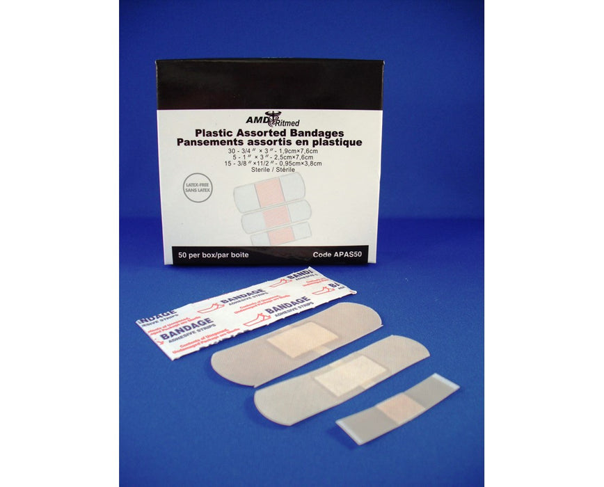 Sheer Adhesive Bandages - Strip ¾" x 3" - 100/bx