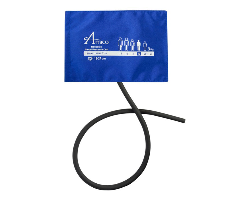 Two-Piece Blood Pressure Cuffs, Reusable - Small Adult, Royal Blue and 2 Tubes w/ Inflation Bulb & Valve and Connector