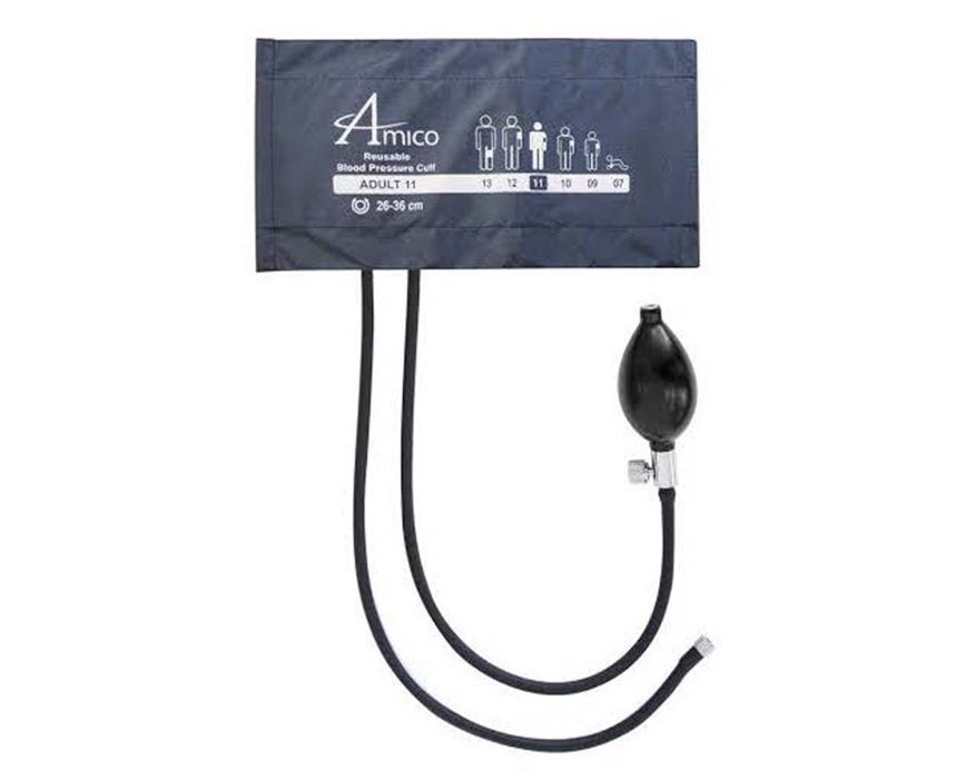 Two-Piece Blood Pressure Cuffs, Reusable - Adult, Navy Blue & 1 Tube