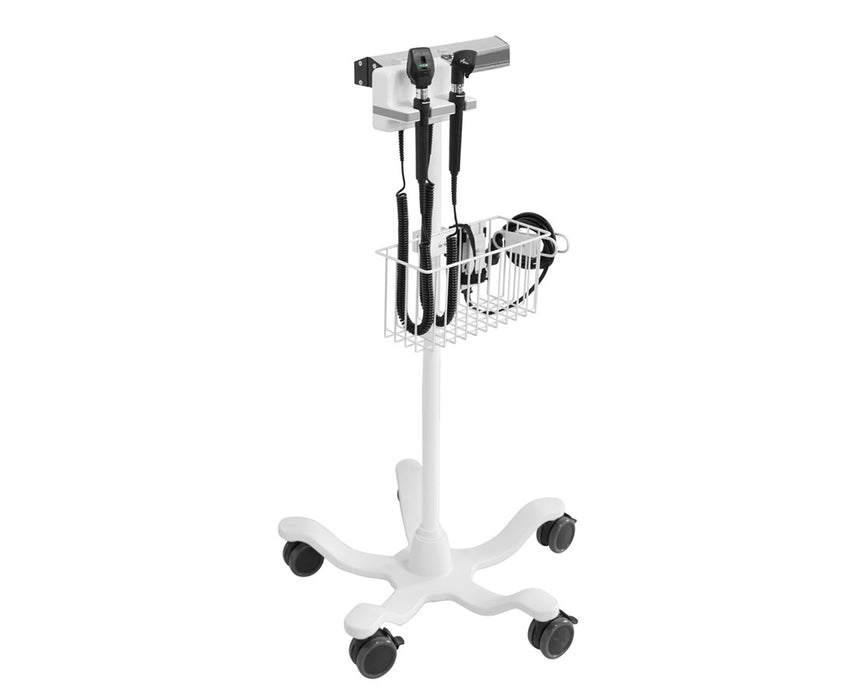 Roll-Stand Diagnostic Station, Halogen Coaxial Ophthalmoscope, Halogen Otoscope, Specula Dispenser, Aneroid