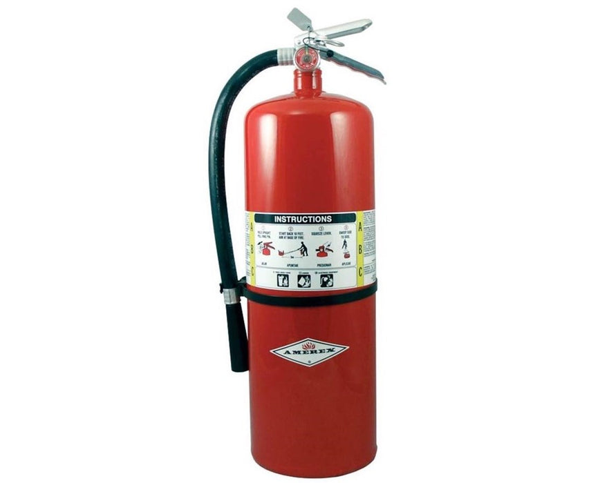 20 lbs Multi-Purpose ABC Dry Chemical Fire Extinguisher (10A:120B:C) - Brass Valve