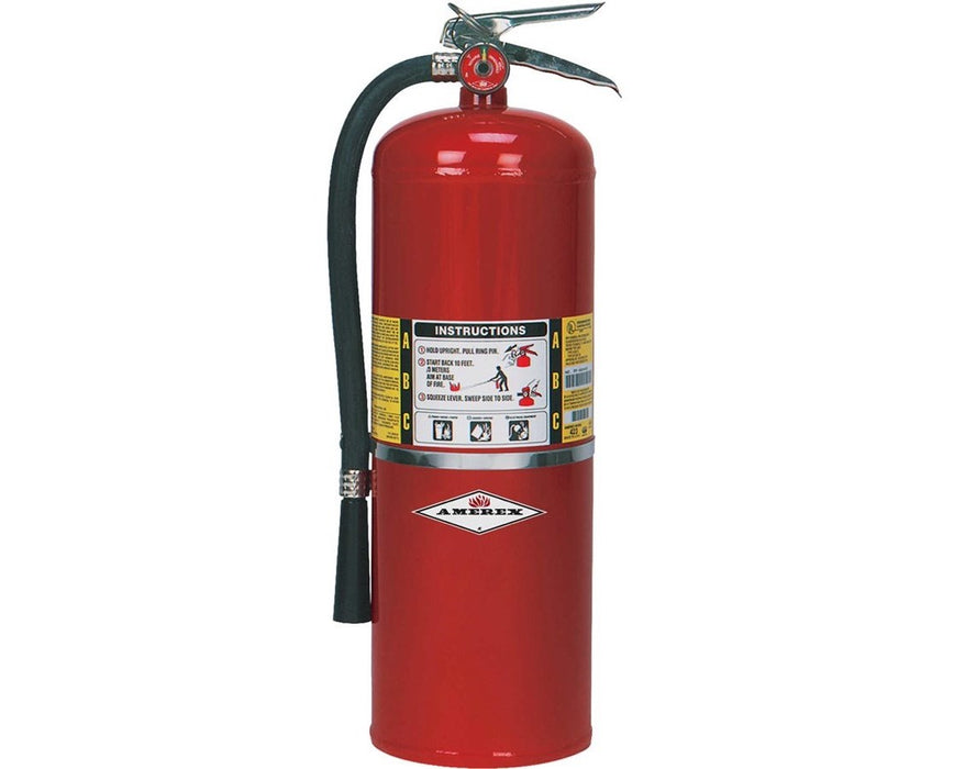 2.5 lbs Multi-Purpose ABC Dry Chemical Fire Extinguisher with Aluminum Valve (1A:10B:C) 1-Strap Vehicle Bracket - Red