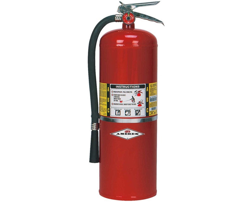 10 lbs Multi-Purpose ABC Dry Chemical Fire Extinguisher (4A:80B:C) Aluminum - Red