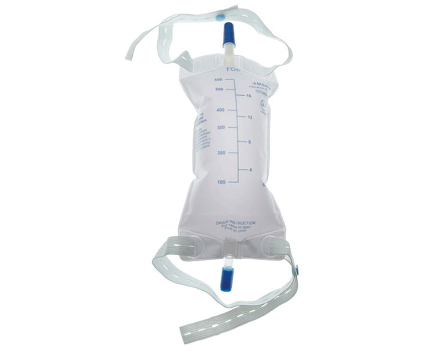 AMSure Urinary Drainage Leg Bag - 48/Cs - 600ml, Twist-Turn - Sterile