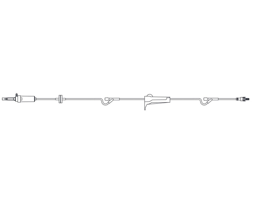 Primary Piggyback IV Administration Set (50/cs), 2 Injection Y-sites, 1 Roller Clamp