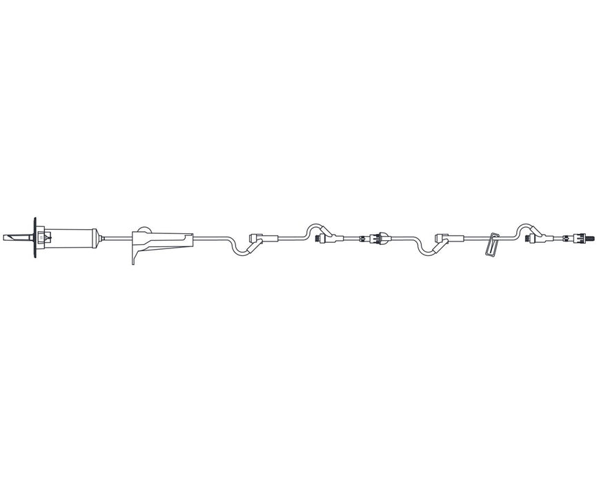 AMSafe-3 IV Administration Set, Selectable Drip Chamber - 50/Cs