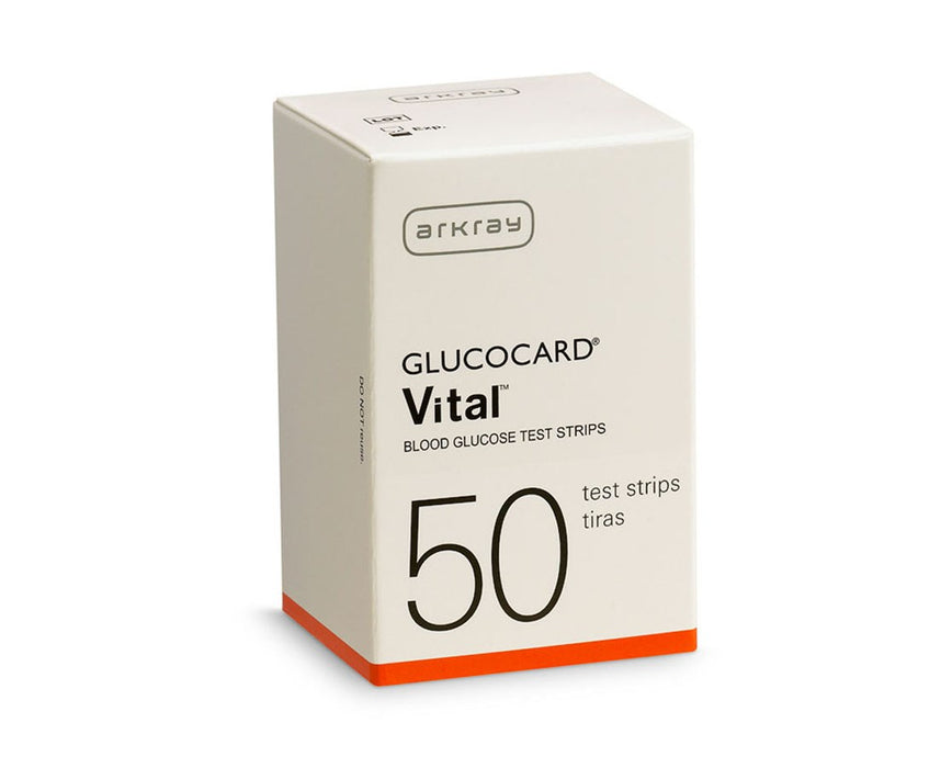 GLUCOCARD Vital Test Strips for Blood Glucose Monitoring System Retail Packaging - 50/btl