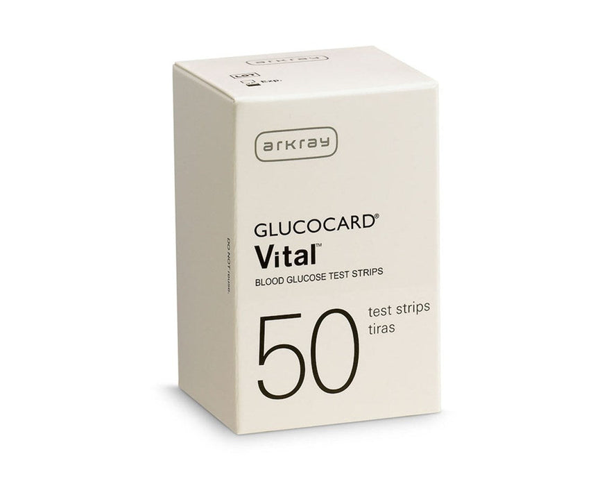 GLUCOCARD Vital Test Strips for Blood Glucose Monitoring System DME Packaging - 50/btl