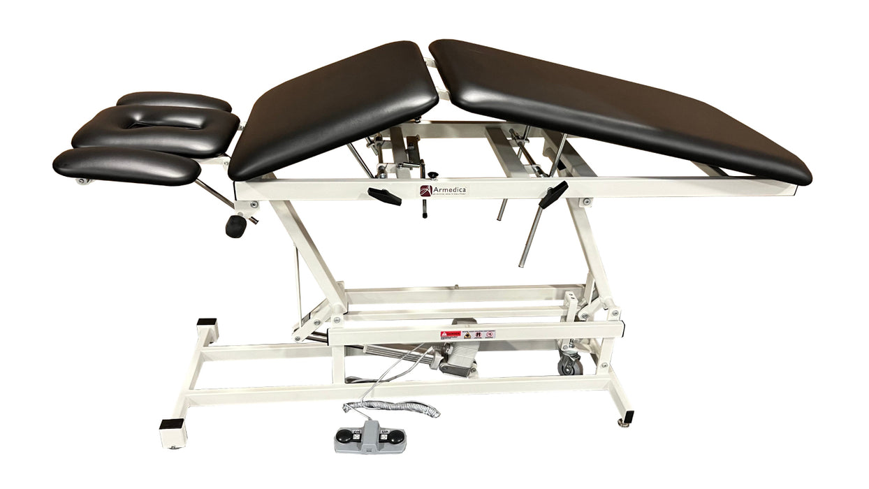 Power Hi-Lo Treatment Table w/ 5-Section Top (Adjustable Back / Headrest, Elevating Midsection, Tilt & Casters)