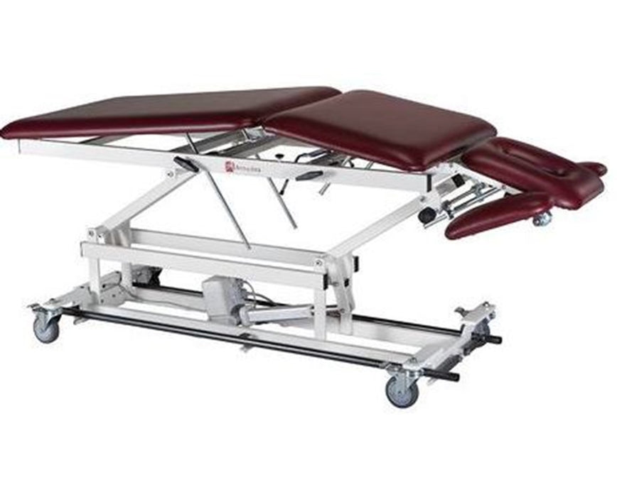 Power Hi-Lo Treatment Table w/ Adjustable Back, Elevated Center Section & Tilt. Adjustable Armrests